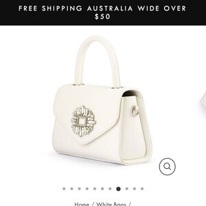 White Olga Berg Alejandra embellished top handle purse - new without tags!